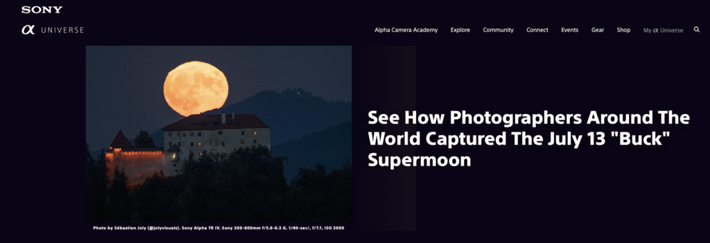 Sébastien Joly french photographer based in Tuscany, Sony Alpha universe publication